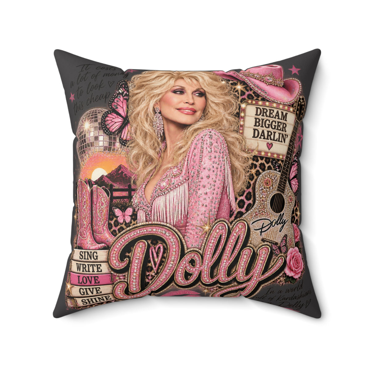 Vintage Glam Music Icon Decorative Pillow