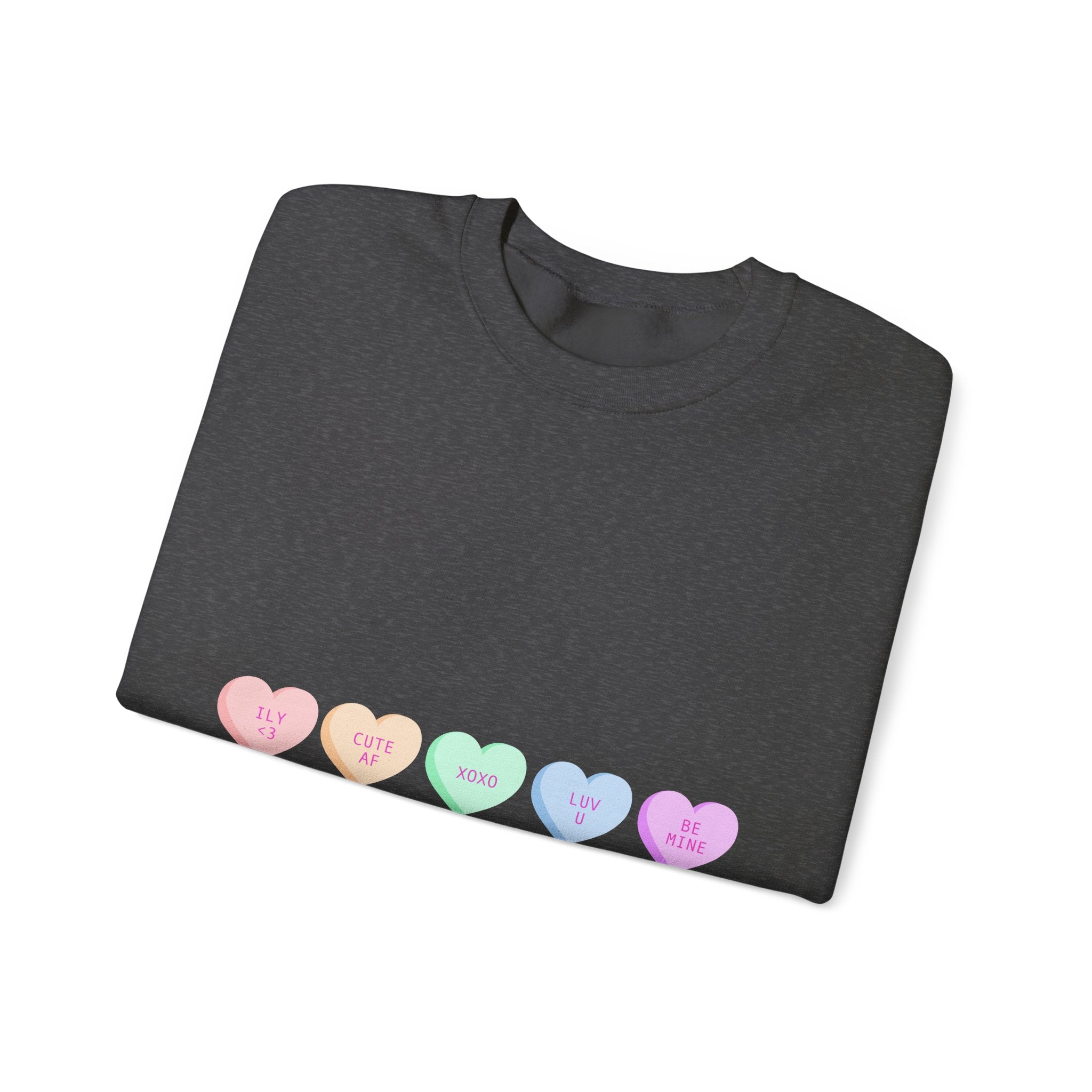 Pastel Conversation Hearts Crewneck Sweatshirt