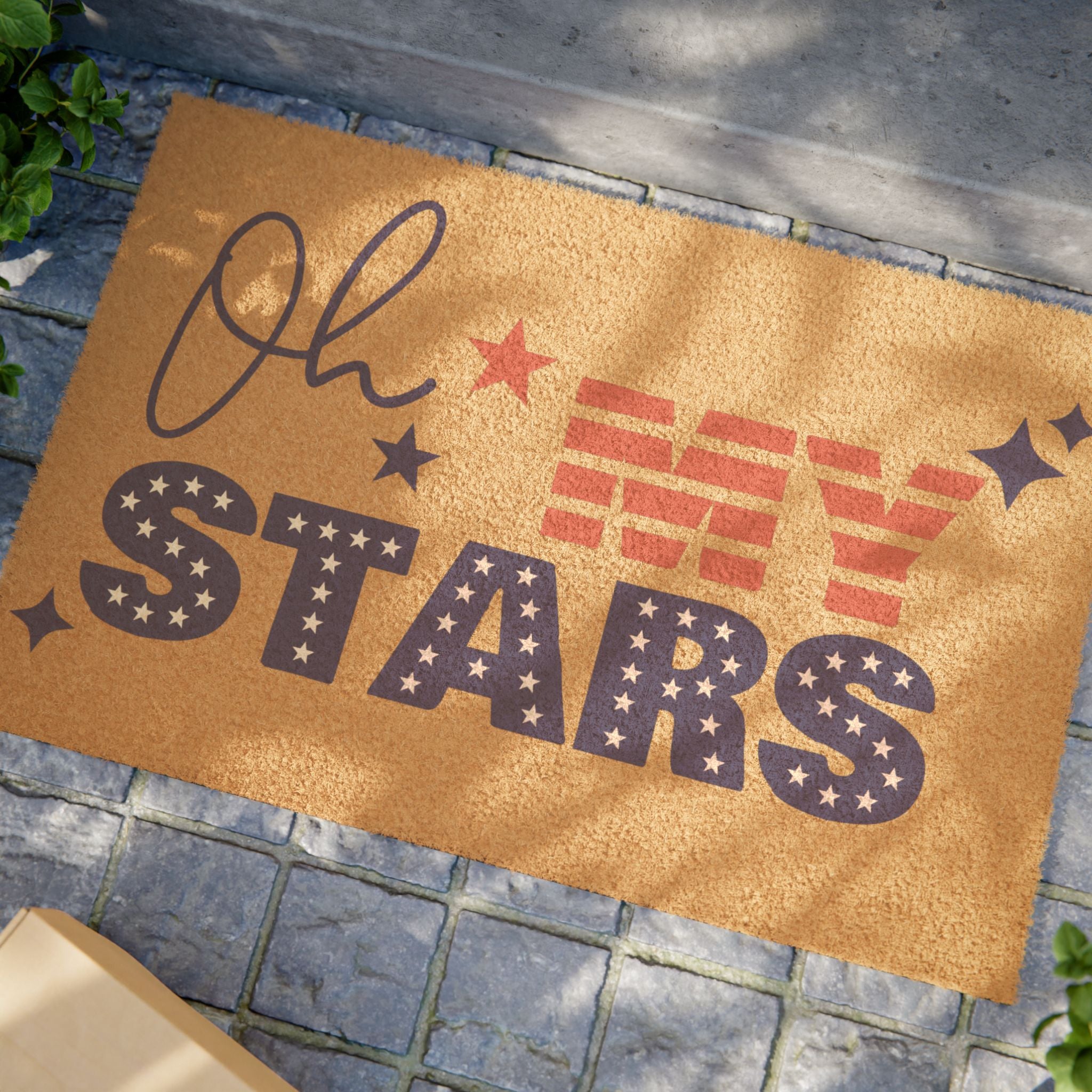 Doormat — "Oh My Stars" Patriotic Welcome Mat