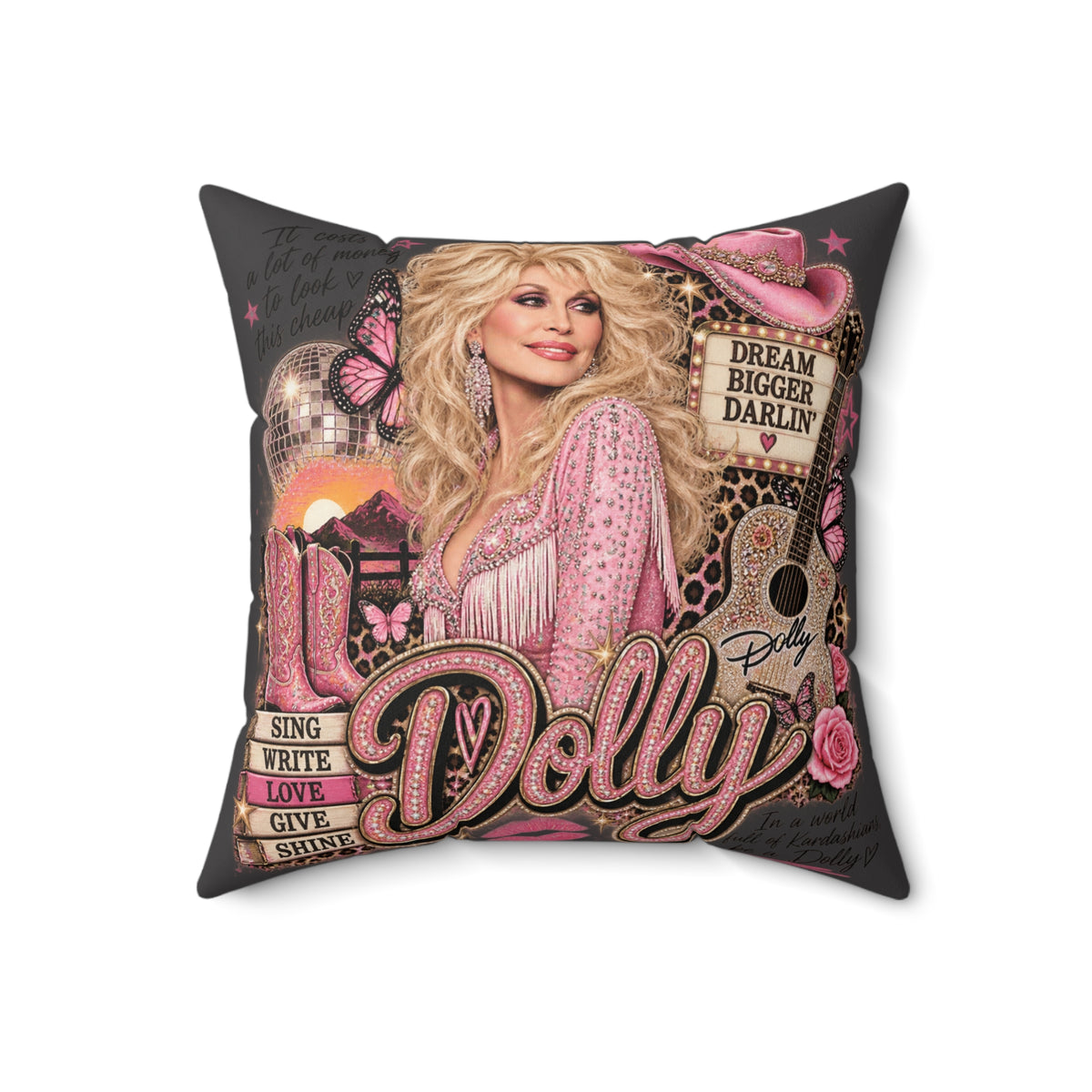 Vintage Glam Music Icon Decorative Pillow