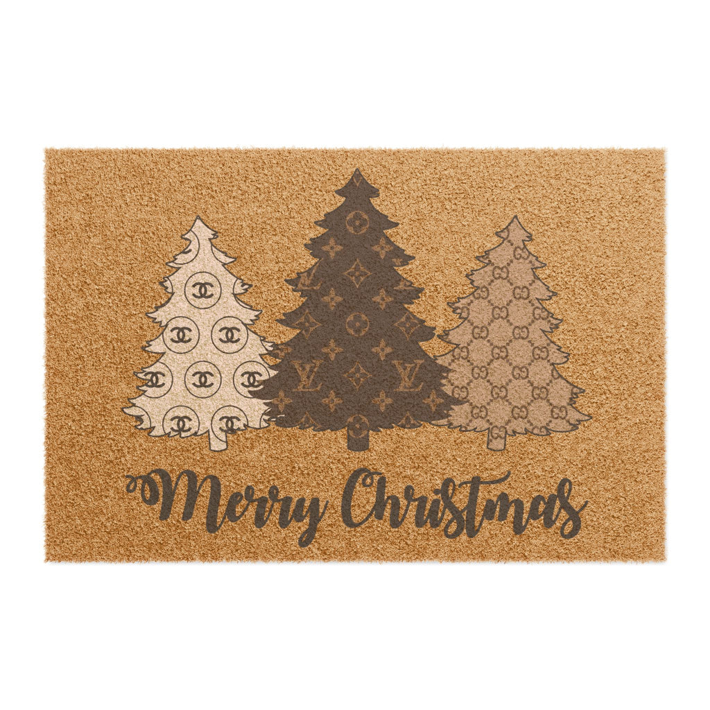 Christmas Tree Doormat – 'Merry Christmas' Holiday Coir Welcome Mat