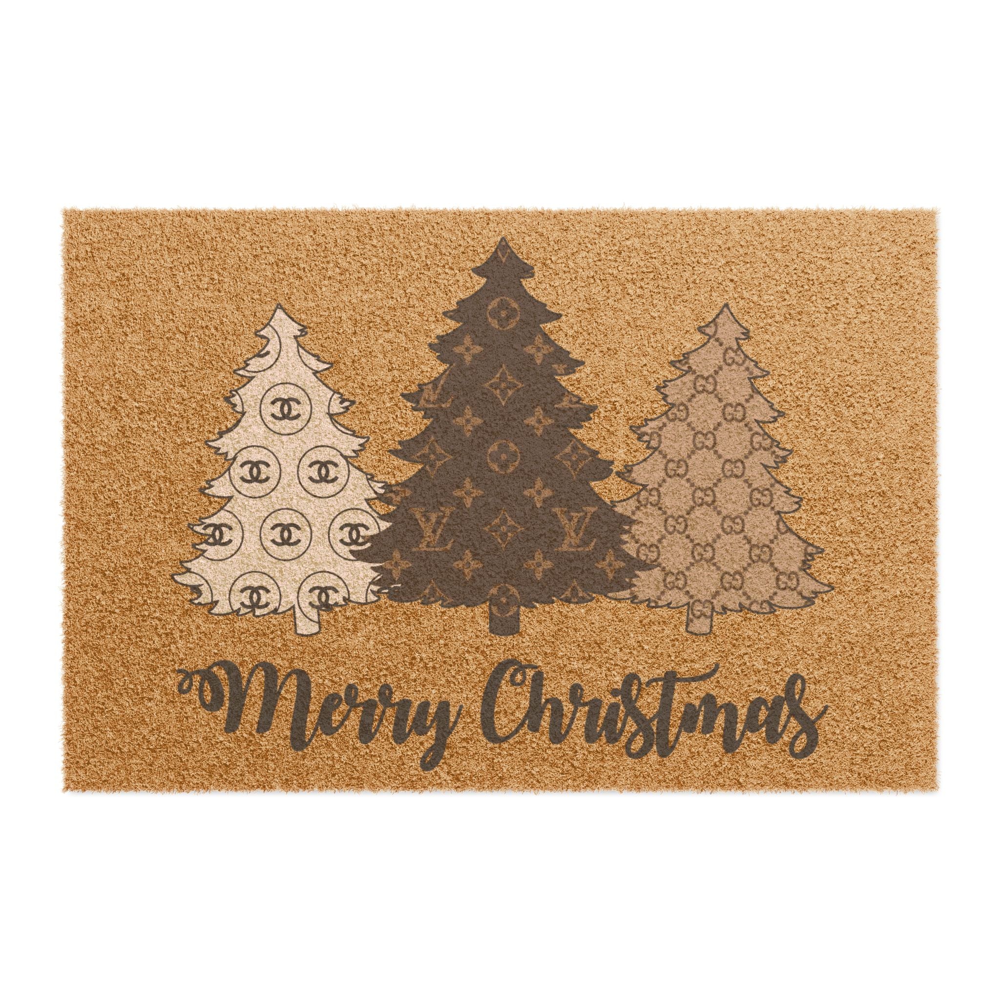 Christmas Tree Doormat – 'Merry Christmas' Holiday Coir Welcome Mat