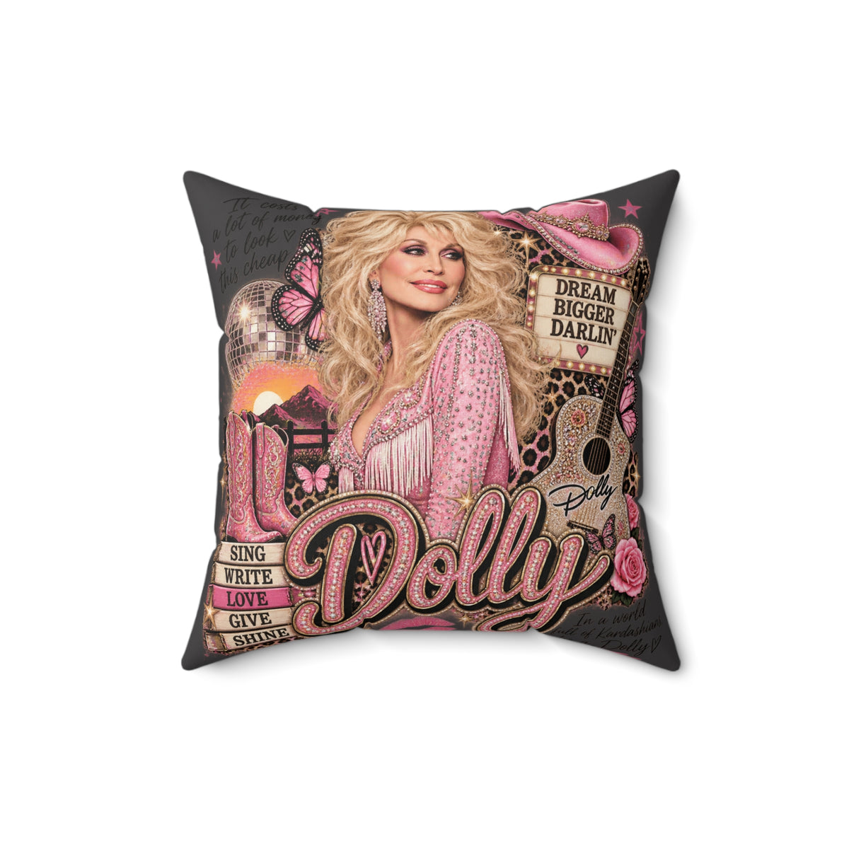 Vintage Glam Music Icon Decorative Pillow