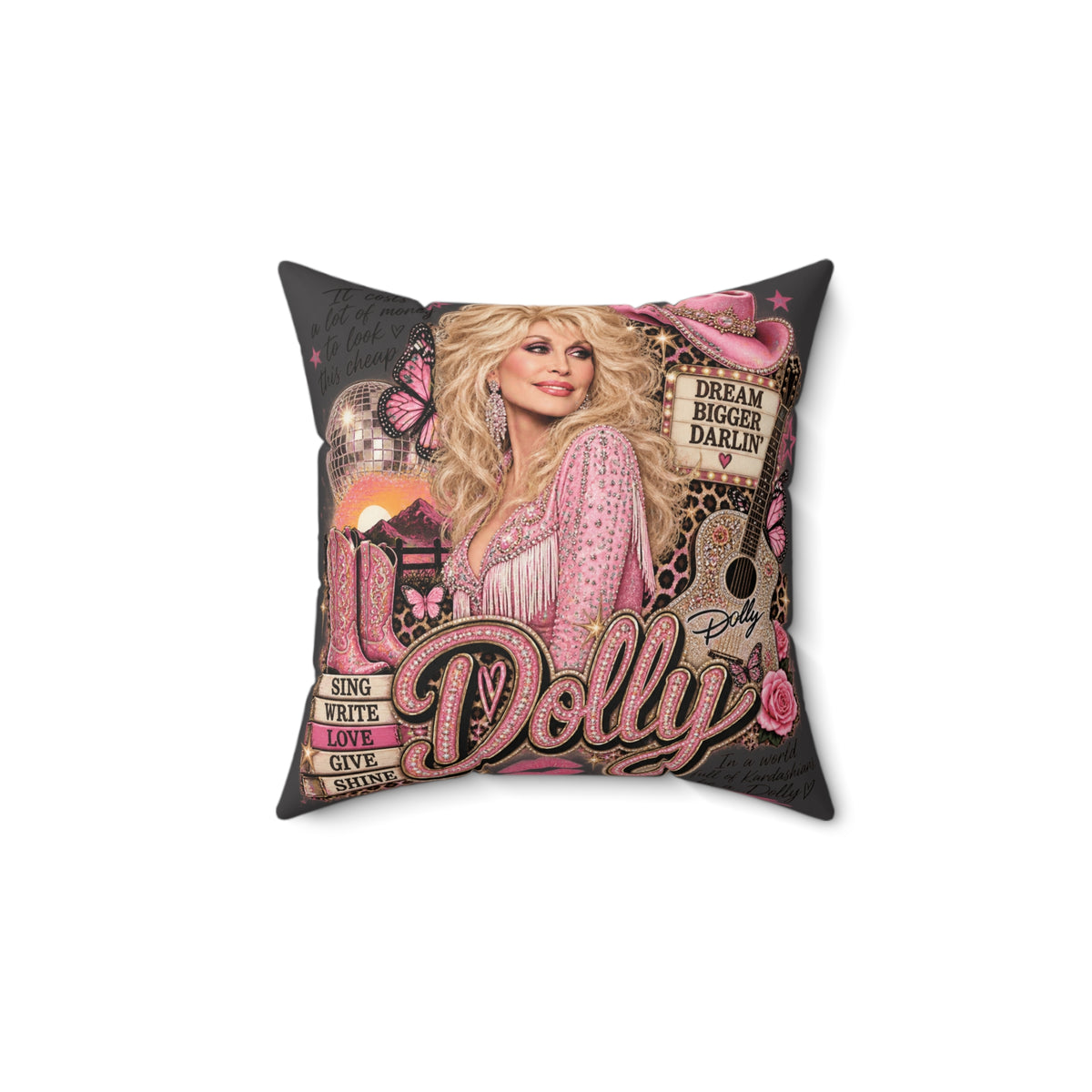 Vintage Glam Music Icon Decorative Pillow