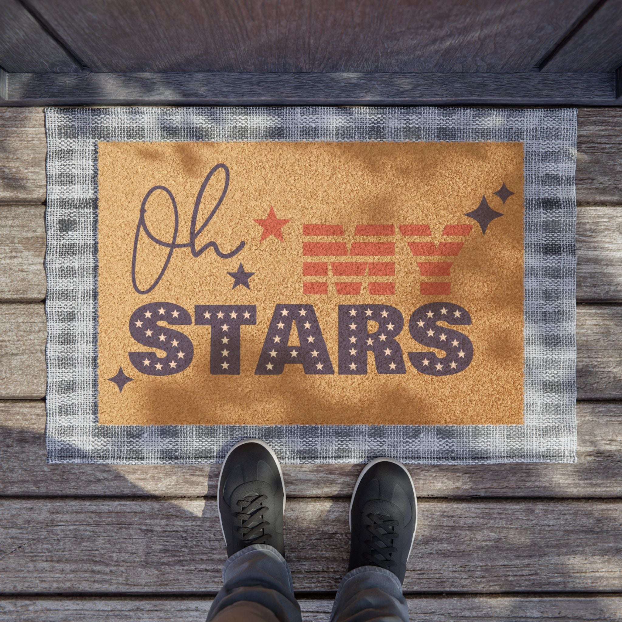 Doormat — "Oh My Stars" Patriotic Welcome Mat