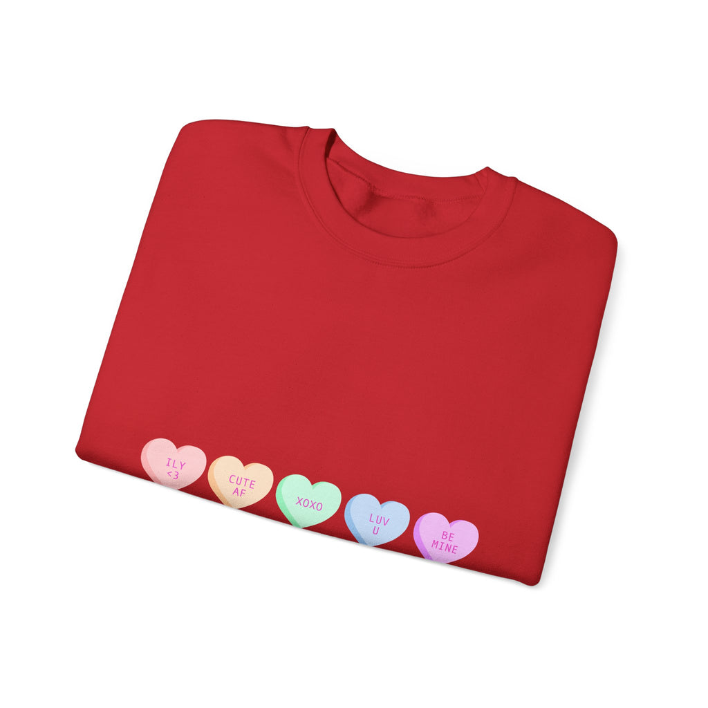 Pastel Conversation Hearts Crewneck Sweatshirt